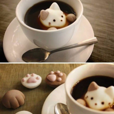 正品日本萌萌噠貓咪6連模棉花糖模具巧克力模硅膠模