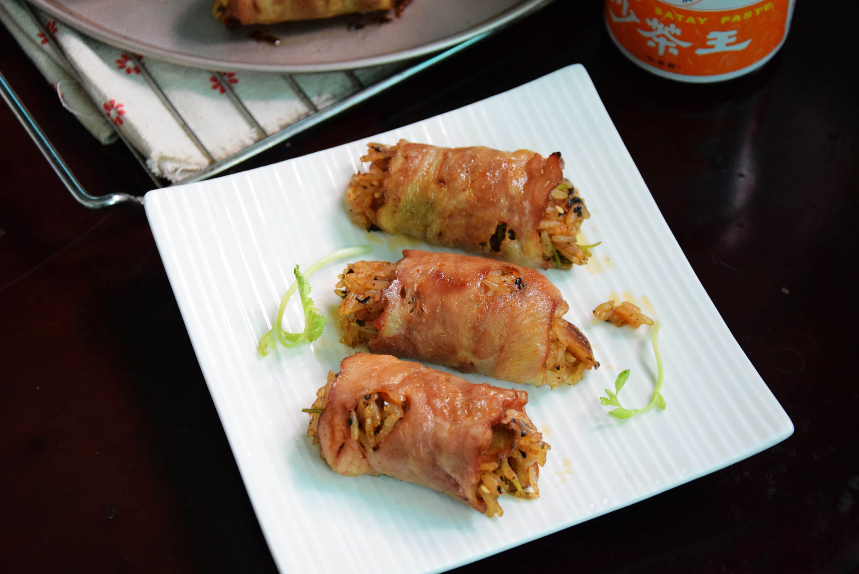 沙茶蘑菇培根飯卷怎么做好吃,沙茶蘑菇培根飯卷的做法步驟