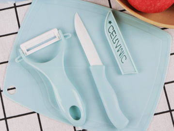 三月三水果刀+小菜板+削皮器三件套